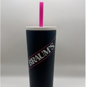 Braums Tumbler with Pink Straw